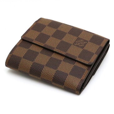 【財布】LOUIS VUITTON ルイ ヴィトン ダミエ ポルトフォイユ エリーズ ダブルホック財布 Wホック財布 三つ折り財布 N61654 【中古】