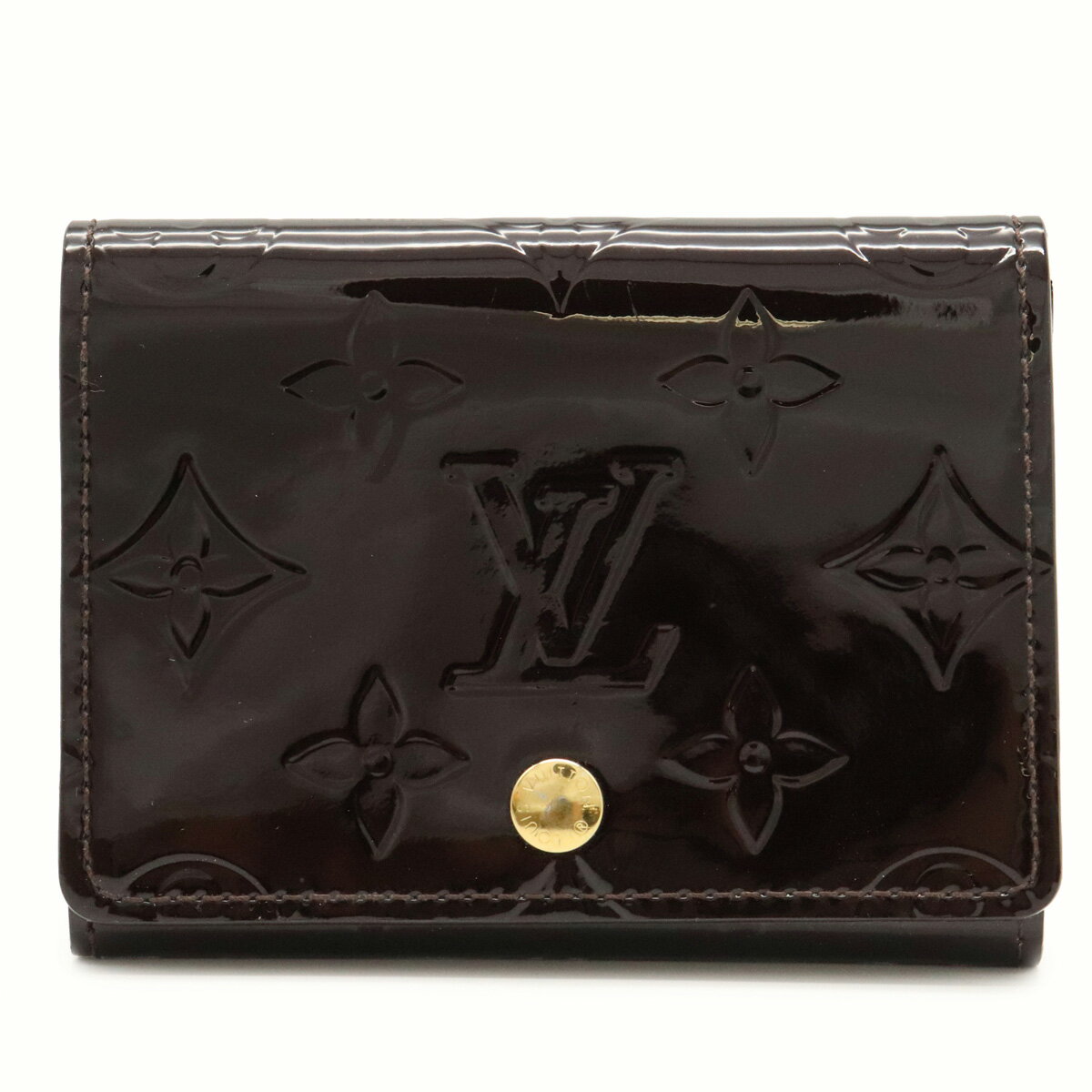LOUIS VUITTON ルイ ヴィトン モノグラムヴェルニ アンヴェロップ カルト ドゥ ヴィジット カードケース 名刺入れ アマラント M91409 【中古】