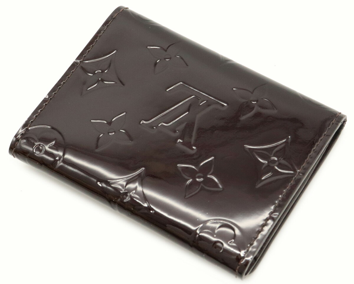 LOUIS VUITTON ルイ ヴィトン モノグラムヴェルニ アンヴェロップ カルト ドゥ ヴィジット カードケース 名刺入れ アマラント M91409 【中古】