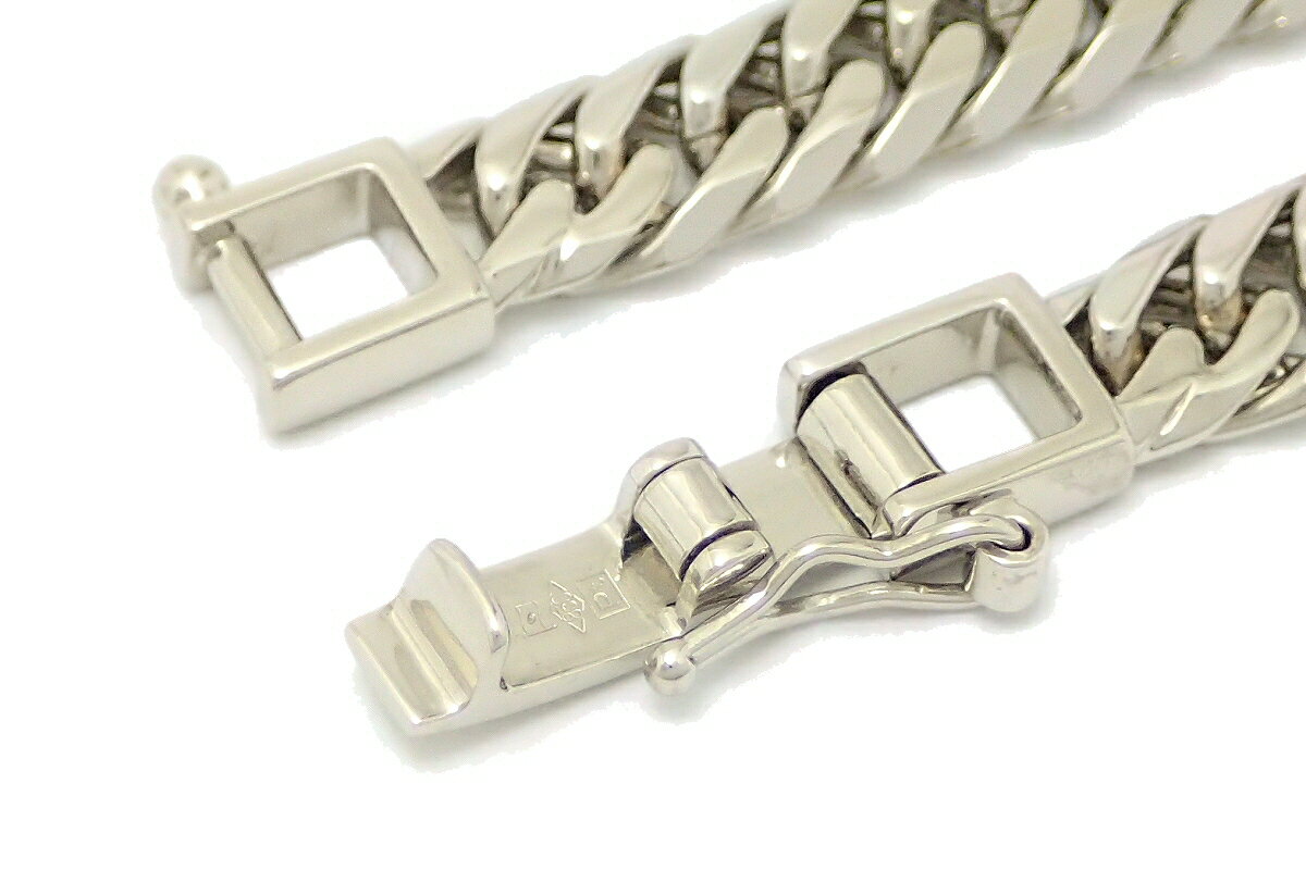 【ジュエリー】KIHEI 喜平 キヘイ ブレスレット Pt850 Pt プラチナ 20.2g 18.5cm 6面W ダブル 日本造幣局検定マーク入り 20g 【中古】