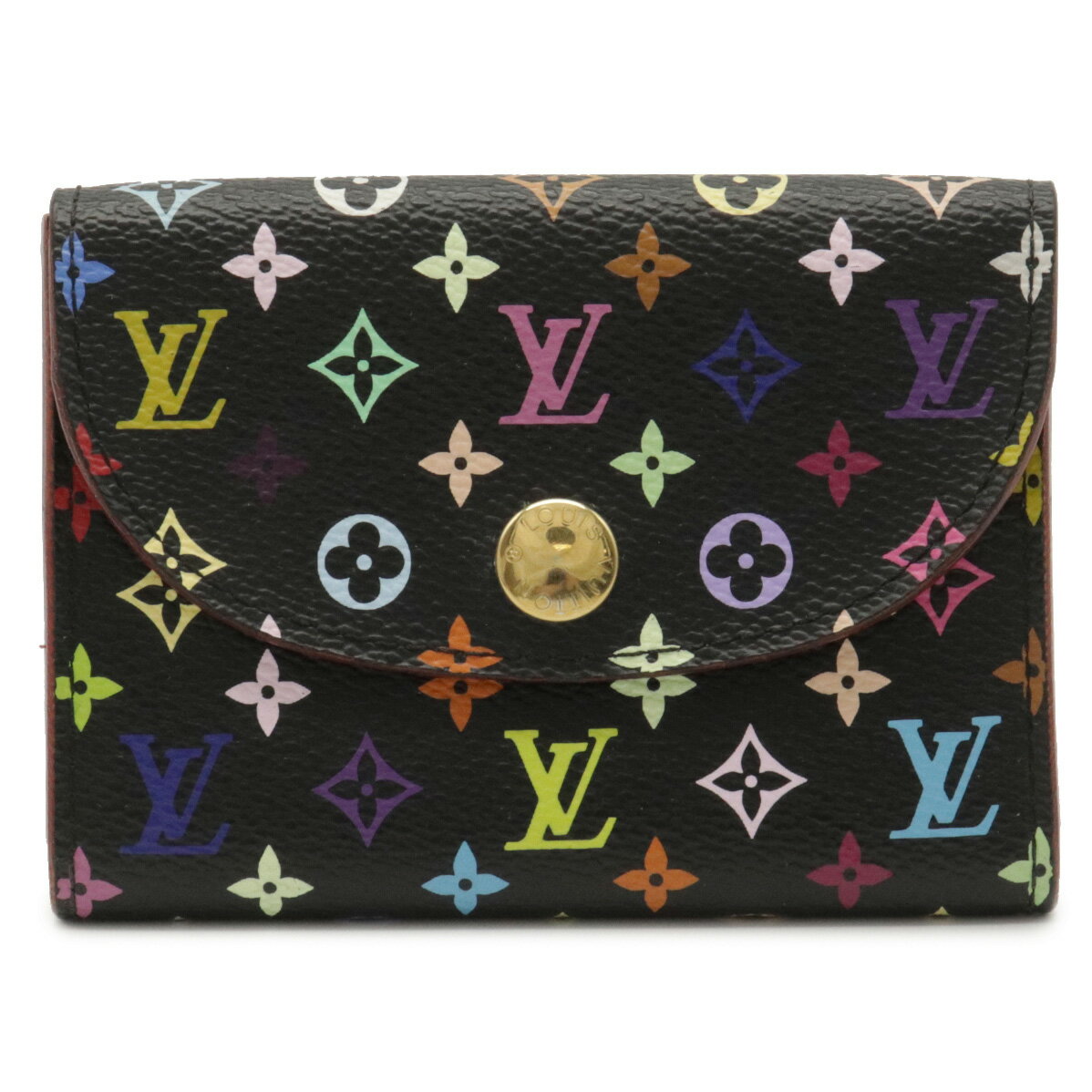 LOUIS VUITTON ルイ ヴィトン モノグラムマルチカラー アンヴェロップ カルト ドゥ ヴィジット 名刺入れ ノワール 黒 イニシャル入り M66558 【中古】