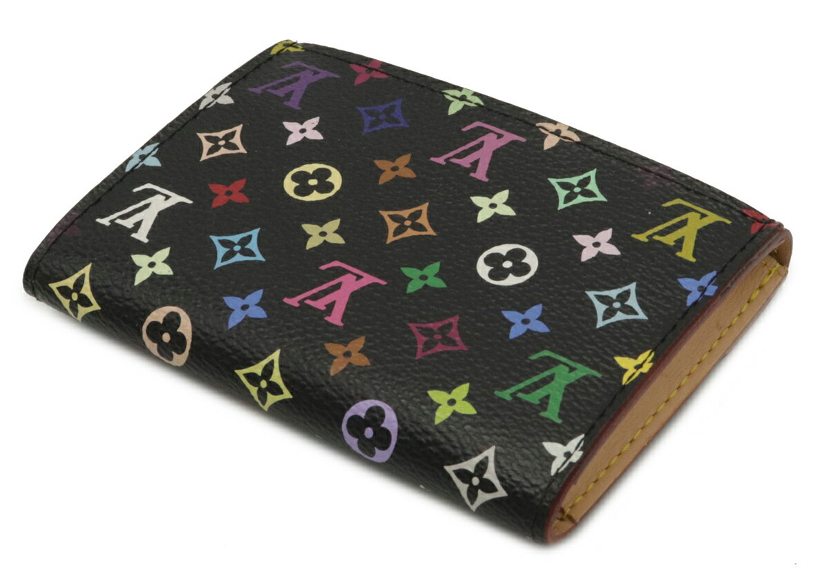 LOUIS VUITTON ルイ ヴィトン モノグラムマルチカラー アンヴェロップ カルト ドゥ ヴィジット 名刺入れ ノワール 黒 イニシャル入り M66558 【中古】
