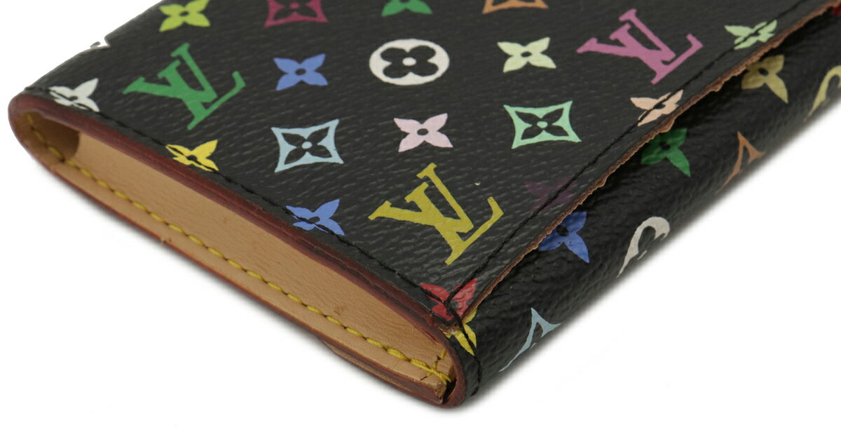LOUIS VUITTON ルイ ヴィトン モノグラムマルチカラー アンヴェロップ カルト ドゥ ヴィジット 名刺入れ ノワール 黒 イニシャル入り M66558 【中古】