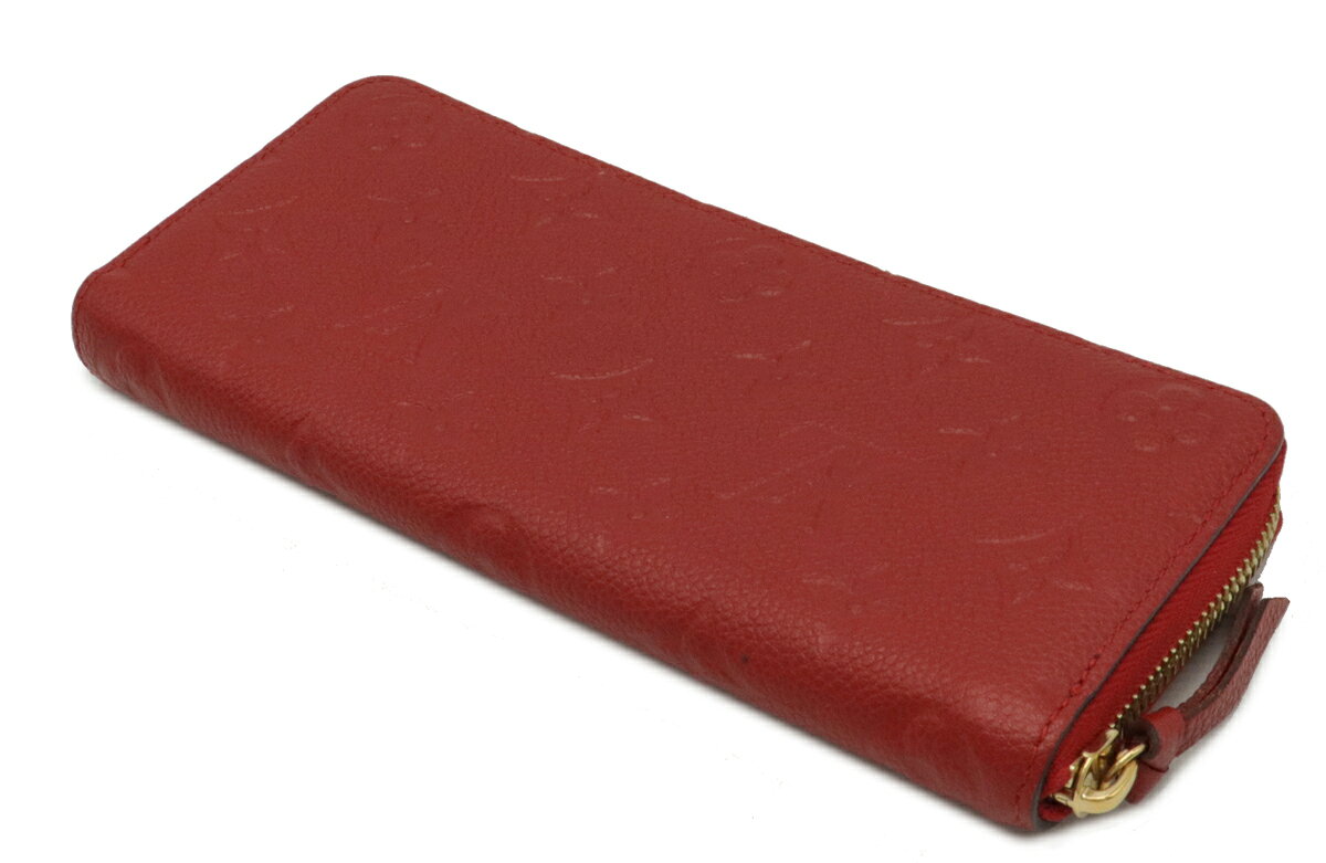 【財布】LOUIS VUITTON ルイ ヴィトン モノグラムアンプラント ポルトフォイユ クレマンス ラウンドファスナー 長財布 スリーズ 赤 レッド M60169 【中古】