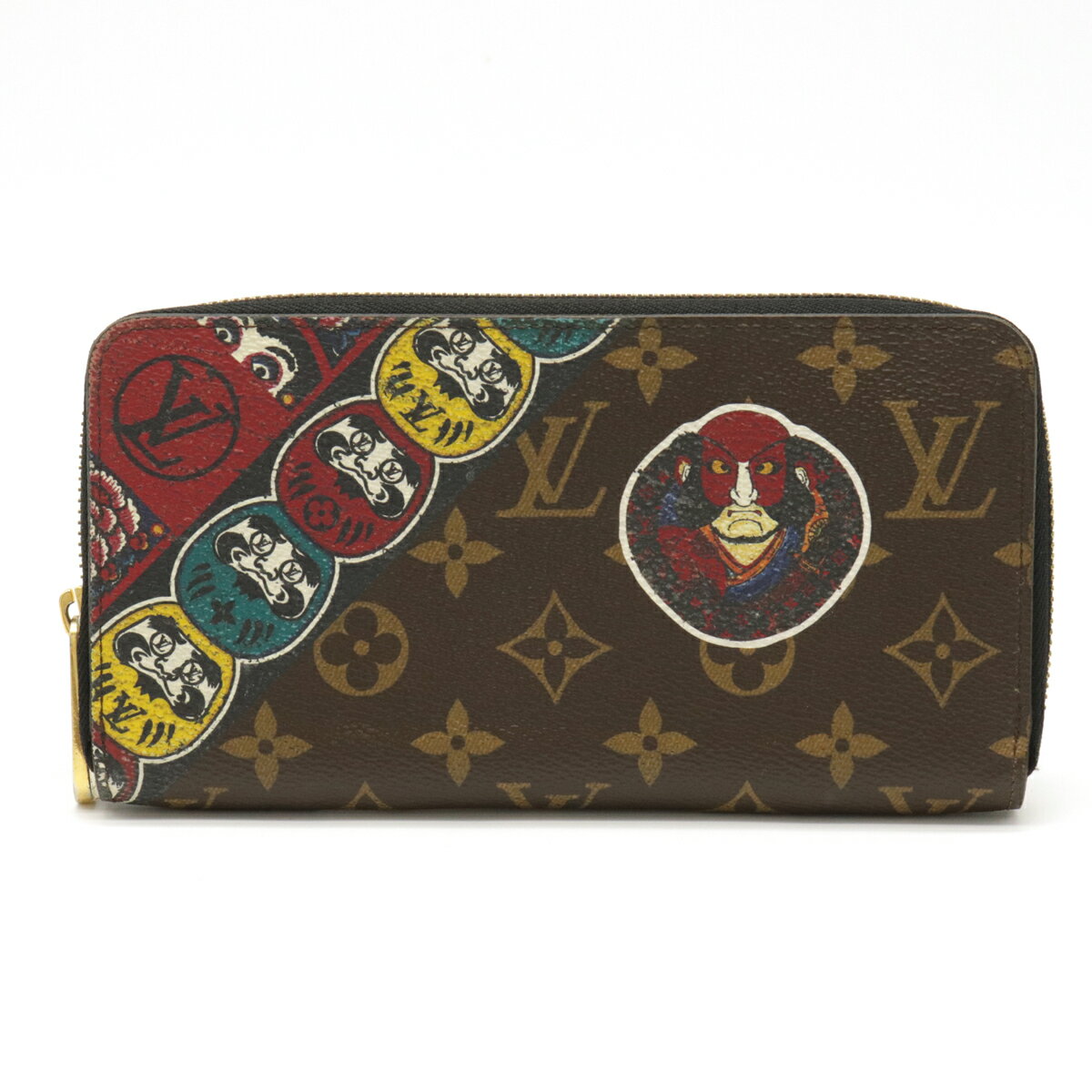 【財布】LOUIS VUITTON ルイ ヴィトン モノグラム ジッピーウォレット ラウンドファスナー長財布 ダルマ 歌舞伎 山本寛斎コラボ 日本限定品 M67249 【中古】