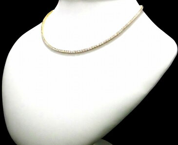 【ジュエリー】Cartier カルティエ テニス ネックレス K18YG 750YG イエローゴールド ダイヤ 148石 約9ct 【中古】【u】【Blumin/森田質店】【質屋出店】