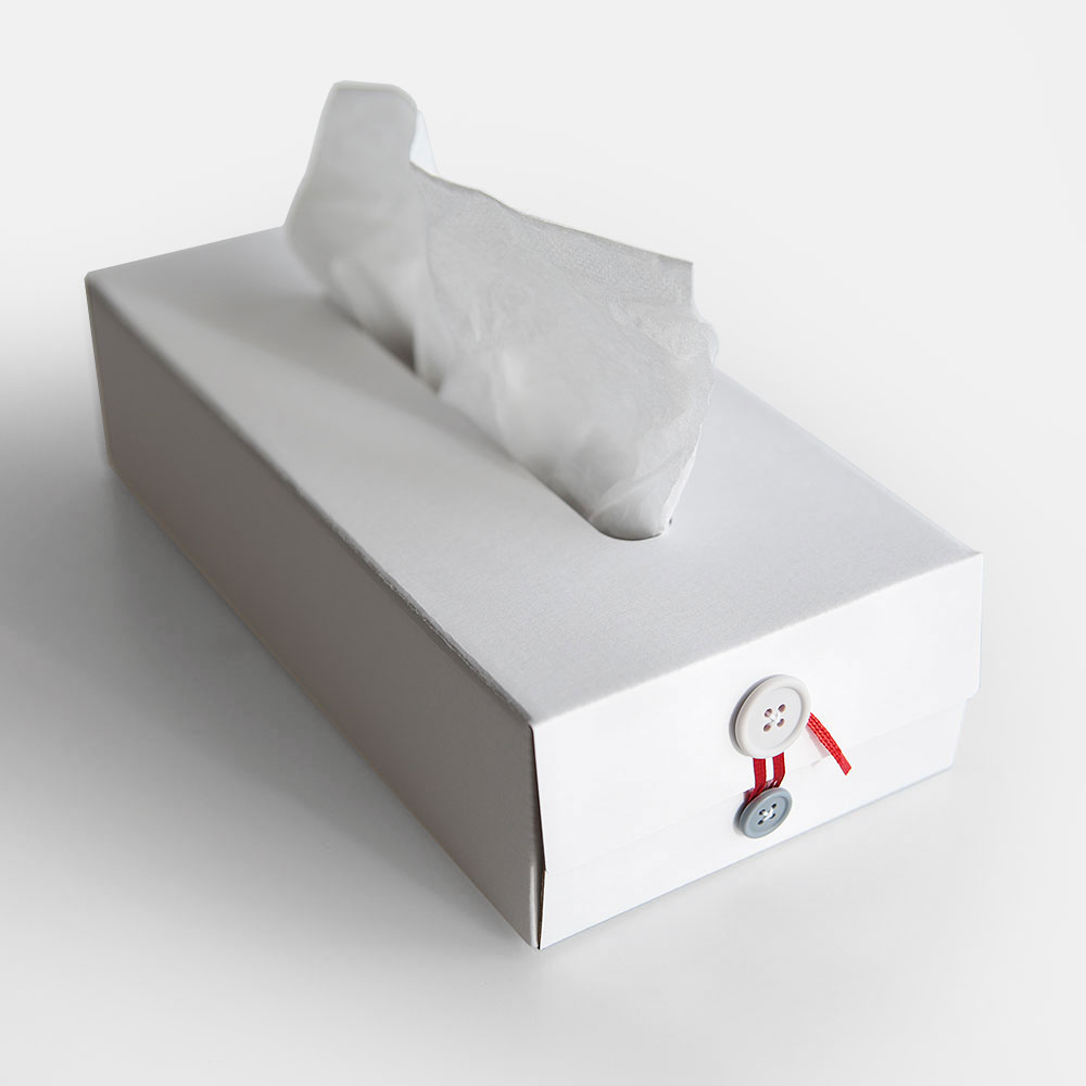 concrete craft / BUTTON TISSUE BOX(White)【コンクリートクラフト/ボタンティッシュボックス/クラフトワン/craft_one/ティッシュケー..