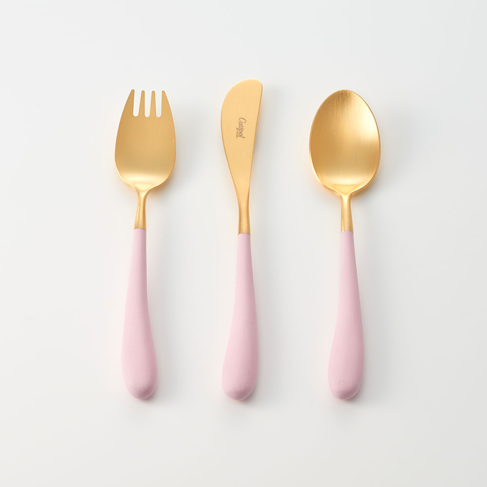 Cutipol / Alice Set (Pink/Gold)【メール便可 4点まで】【クチポール/アリスセット/ピンクゴールド/子供用カトラリー】[117558のサムネイル