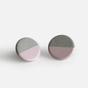 POINT / HALF-earring(gray/pink)【メール便可 5点まで】【ポイント/ハーフ/イヤリング/アクセサリー/塗装/グレー/ピンク】 114323