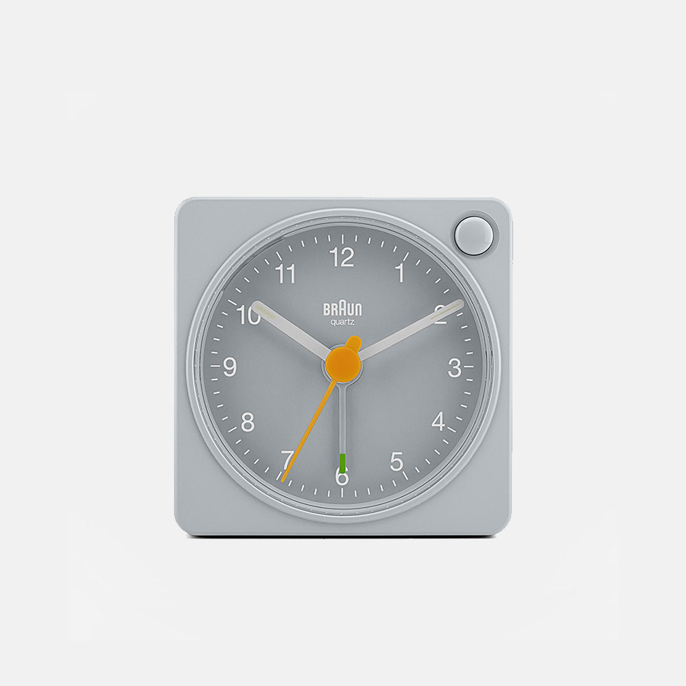 BRAUN ブラウン / Travel Alarm Clock BC02XG｜トラベルアラームクロック 置き時計 目覚まし時計 ディーターラムス ミニマル シンプル モダン グレー｜117638