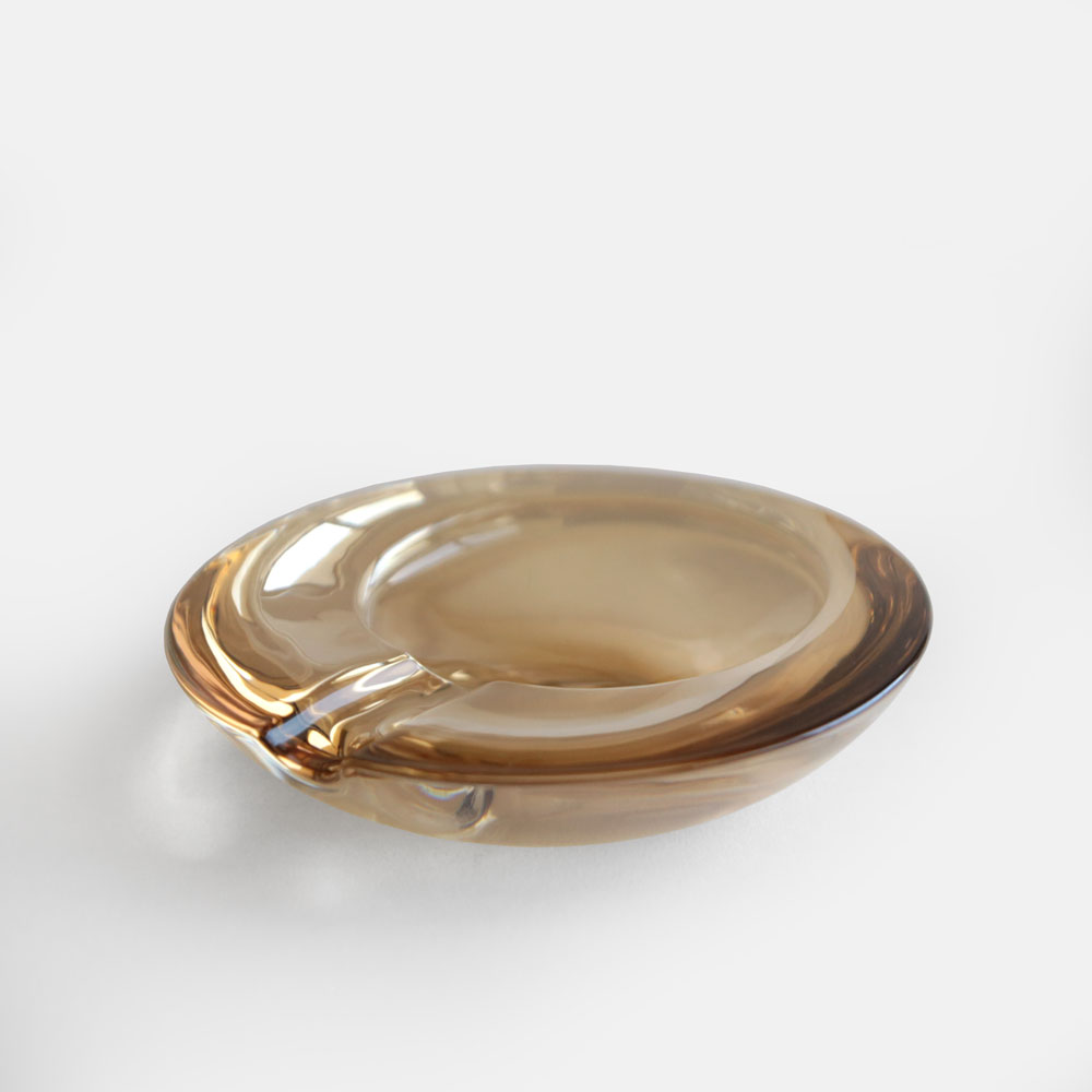 TSUKUDA CO. / GLASS ASHTRAY(Small/Amber)【グラスアッシュトレー/灰皿/お香立て/パロサントホルダー/佃企画/アンバー】 116510