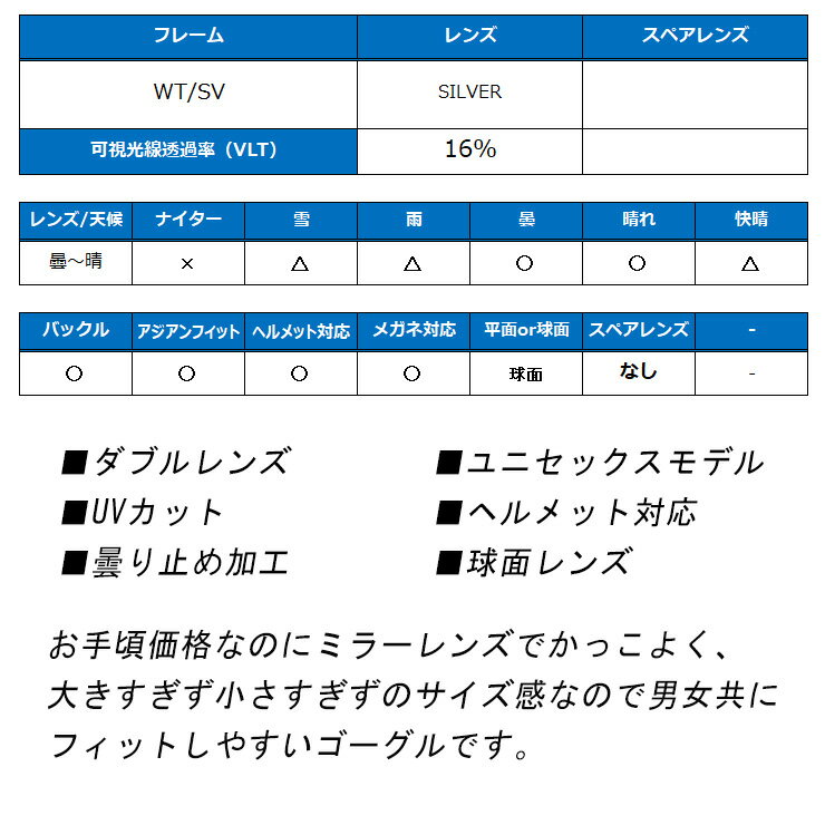 NORTH COAST ノースコースト NW-3612 GOGGLE WT/SV ゴーグル スノーボード スキー ...