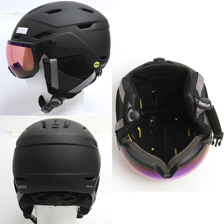 2026 SMITH スミス Survey MIPS サーベイミップス スノーボード ヘルメット 調光レンズ CP Photochromic Rose Flash スキー スノボ 【ぼーだまん】 3