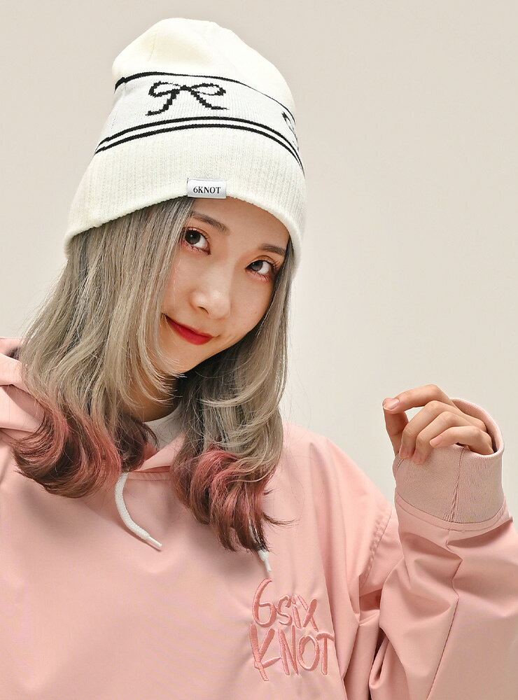 ぼーだまんの【ポイントUP祭!!】2026 6KNOT シックスノット LINE RIBBON BEANIE ラインリボンビーニー 耐水 防寒 スノーボード スキー ANTHEM アンセム 【ぼーだまん】｜アングル3