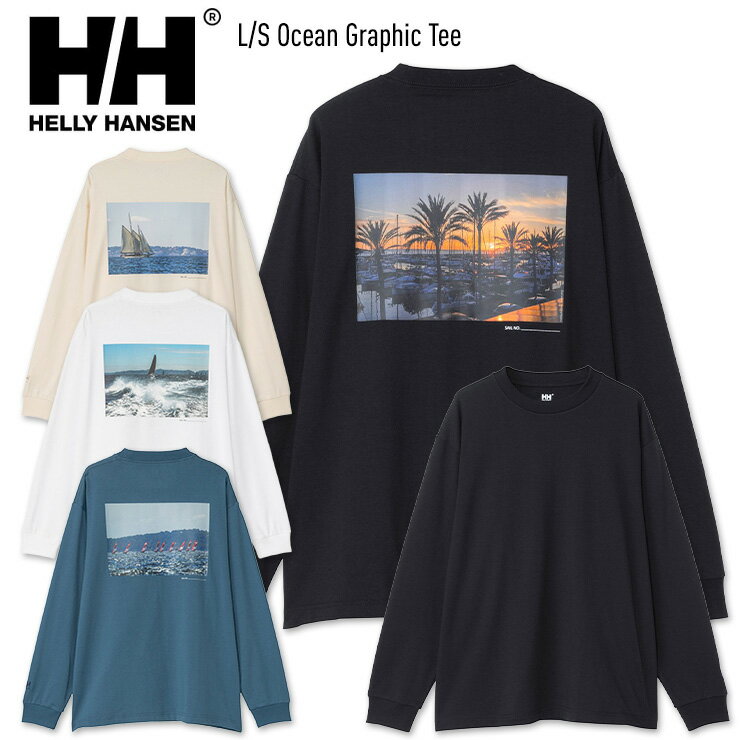 Rakuten - HELLY HANSEN へリーハンセン L/S Ocean Graphic Tee ロングスリーブ オーシャングラフィックティー HM32583 ロンT ユニセックス タウンユース 【ぼーだまん】