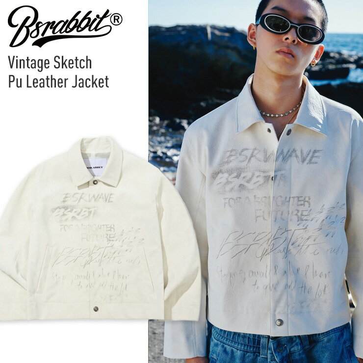 Rakuten - 【早期予約】2027 BSRABBIT ビーエスラビット Vintage Sketch Pu Leather Jacket ビンテージスケッチPUレザー ジャケット スノーボード ウェア スキー 【ぼーだまん】