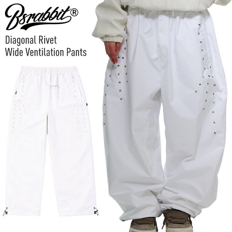 Rakuten - 【早期予約】2027 BSRABBIT ビーエスラビット Diagonal Rivet Wide Ventilation Pants ダイアゴナルリベットワイドベンチレーションパンツ スノーボード ウェア スキー 【ぼーだまん】