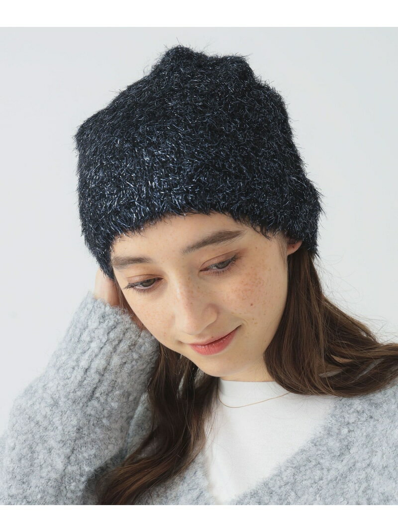 CONTROL FREAK / ラメ モア フェザー ニットワッチ B:MING by BEAMS ビーミング ライフストア バイ ビームス 帽子 ニット帽・ビーニー シルバー ブラック【送料無料】[Rakuten Fashion]