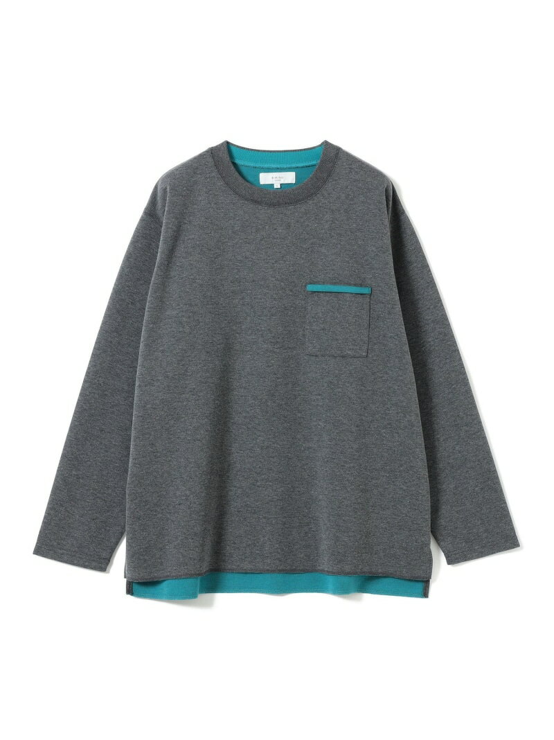 ダブルフェイス クルーネック カットソー B:MING by BEAMS ビーミング ライフストア バイ ビームス トップス スウェット・トレーナー ホワイト ネイビー グレー【送料無料】[Rakuten Fashion]