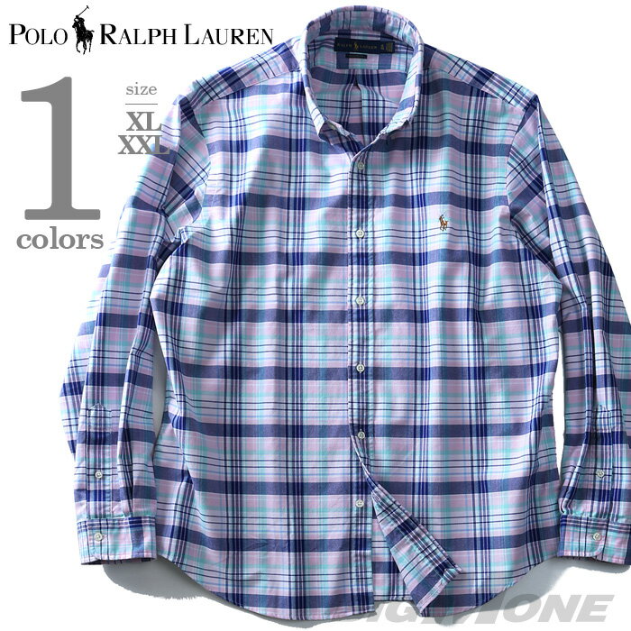 【大きいサイズ】【メンズ】POLO RALPH LAUREN(ポロ ラルフローレン) チェック柄長袖ボタンダウンシャツ【USA直輸入】710708869002