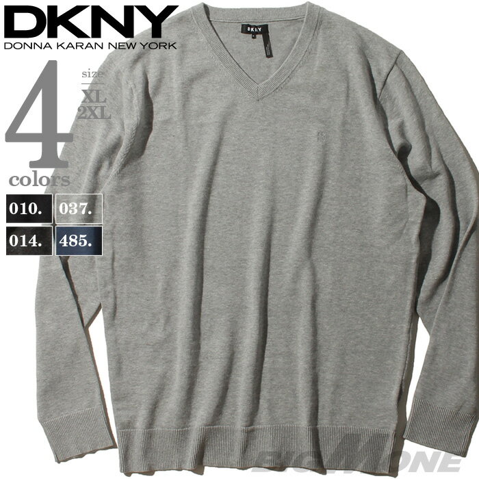 大きいサイズ メンズ DKNY ダナキャラン Vネック 長袖 セーター USA直輸入 43ms401