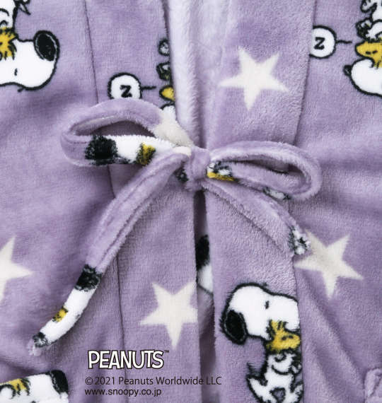 大きいサイズ メンズ PEANUTS SNOOPY プレミアム ふわもこ星柄 半纏 パープル 1279-1331-1 3L 5L