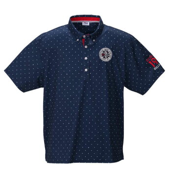 大きいサイズ メンズ FILA GOLF ドット柄 半袖 ポロシャツ ネイビー 1278-0245-1 3L 4L 5L 6L