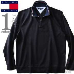 大きいサイズ メンズ TOMMY HILFIGER トミーヒルフィガー ハーフジップ 長袖 Tシャツ USA直輸入 13h1858