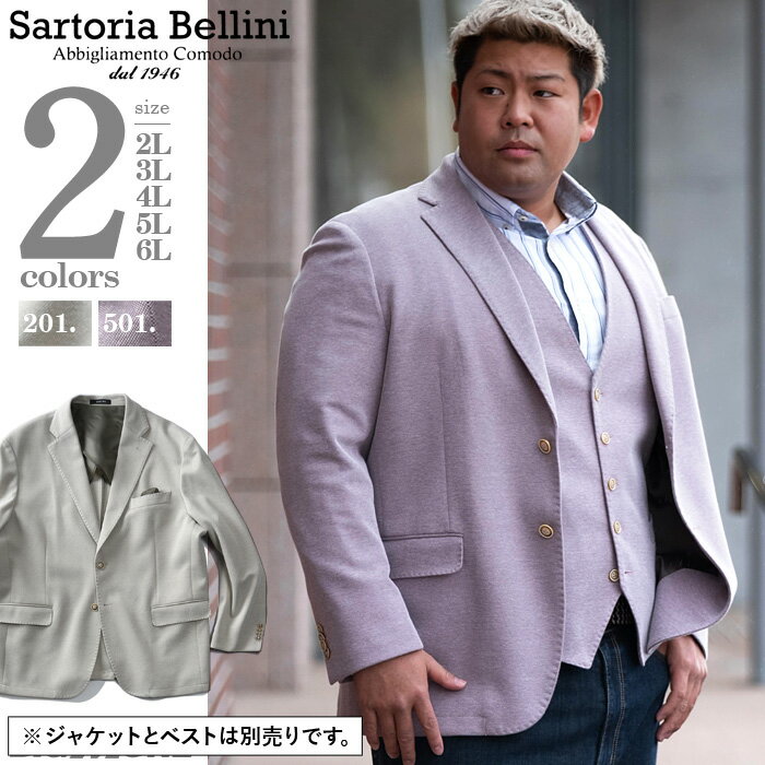 大きいサイズ メンズ SARTORIA BELLINI セットアップ シングル 2ツ釦 テーラード ジャケット azjk3420h102