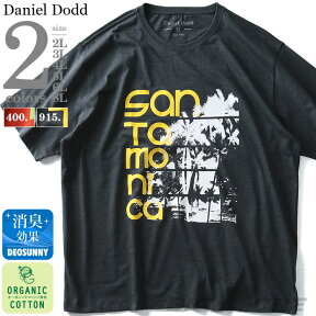 大きいサイズ メンズ DANIEL DODD オーガニック プリント 半袖 Tシャツ SANTAMONICA azt-190244