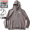 大きいサイズ メンズ VISION STREET WEAR カラー発砲プリント プルオーバー パーカー 0905711