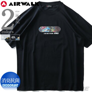 【父の日】大きいサイズ メンズ AIRWALK エアウォーク プリント 半袖 Tシャツ 消臭抗菌 春夏新作 0260-1132