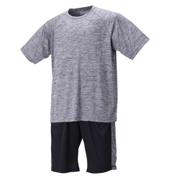 大きいサイズ メンズ Mc.S.P DRYカチオン杢 半袖 Tシャツ + ハーフパンツ チャコール × ブラック 1256-..