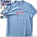 大きいサイズ メンズ TOMMY JEANS トミージーンズ プリント 半袖 Tシャツ REG RWB SIGNATURE TEE USA直輸入 dm0dm21109