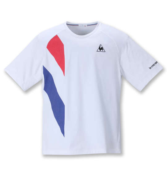 大きいサイズ メンズ LE COQ SPORTIF エアスタイリッシュ 半袖 Tシャツ ホワイト 1278-1220-1 2L 3L 4L 5L 6L