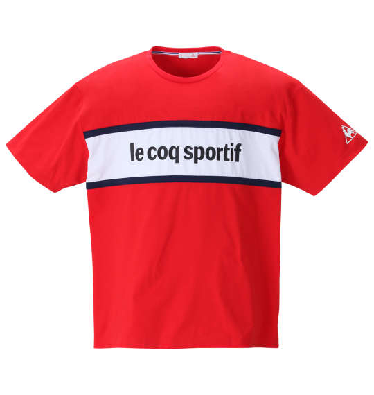 大きいサイズ メンズ LE COQ SPORTIF ストレッチ ファイバー 半袖 Tシャツ レッド 1278-1221-2 2L 3L 4L 5L 6L