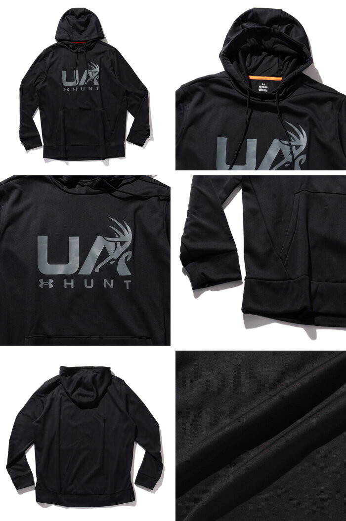 大きいサイズ メンズ UNDER ARMOUR アンダーアーマー フリース プルオーバー パーカー Fleece Hunt Logo Hoodie USA直輸入 1375114-001