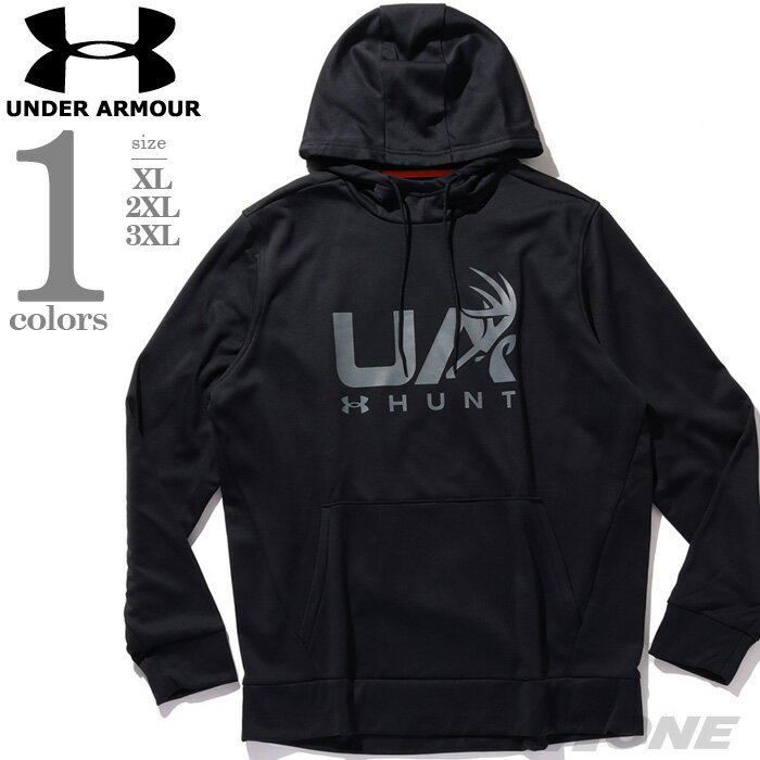 大きいサイズ メンズ UNDER ARMOUR アンダーアーマー フリース プルオーバー パーカー Fleece Hunt Logo Hoodie USA直輸入 1375114-001