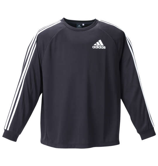 大きいサイズ メンズ adidas 長袖 Tシャツ ブラック 1278-1360-1 3XO 4XO 5XO 6XO 7XO 8XO