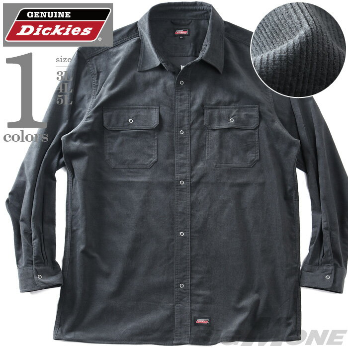 大きいサイズ メンズ GENUINE Dickies Gディッキーズ コール刺繍 ワーク シャツ 秋冬新作 5460-2032