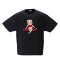 大きいサイズ メンズ BETTY BOOP サガラ刺繍 半袖 Tシャツ ブラック 1278-1281-2 3L 4L 5L 6L 8L