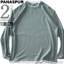 大きいサイズ メンズ PANASPUR パナシュプール インレイ フェイクレイヤード 長袖 Tシャツ 4401-602z