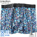 大きいサイズ メンズ LINKATION 吸汗速乾 ストレッチ 万華鏡柄 ボクサー ブリーフ パンツ 肌着 下着 lkup-249023