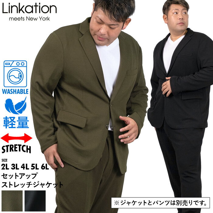 大きいサイズ メンズ LINKATION セットアップ スト