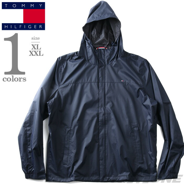 大きいサイズ メンズ TOMMY HILFIGER トミーヒルフィガー フルジップ ナイロン ジャケット レインジャケット マウンテンパーカー HOODY JACKET USA直輸入 156ap010