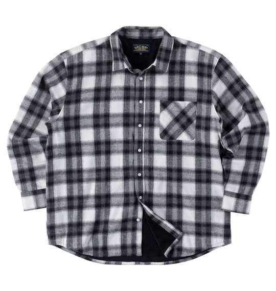 大きいサイズ メンズ Mc.S.P T/Cネルチェック裏ベロア 長袖 シャツ ホワイト系 1277-4362-1 3L 4L 5L 6..