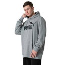 大きいサイズ メンズ PUMA エッセンシャル ビッグロゴ プル パーカー ミディアムヘザーグレー 1278-3203-1 2XL 3XL 4XL