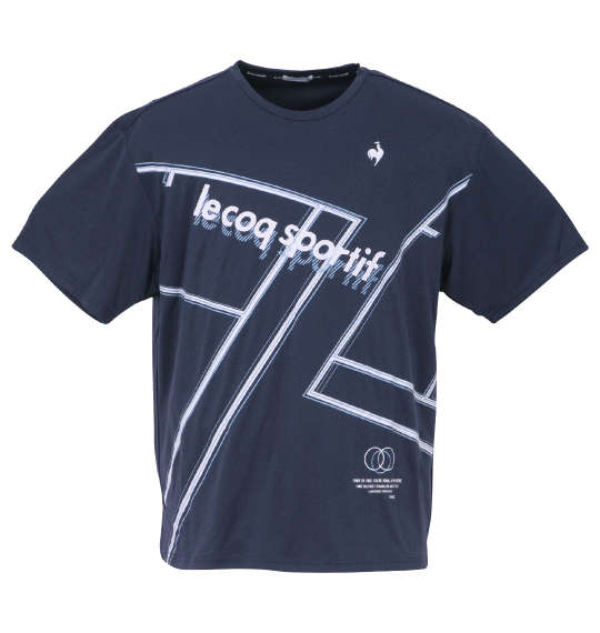 大きいサイズ メンズ LE COQ SPORTIF 杢スムースグラフィックプラクティス 半袖 Tシャツ ネイビー 1278-3260-2 3L 4L 5L 6L