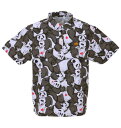 大きいサイズ メンズ LOUDMOUTH 鹿の子柄 半袖 シャツ レスティングパンダズ 1278-3255-1 3L 4L 5L 6L