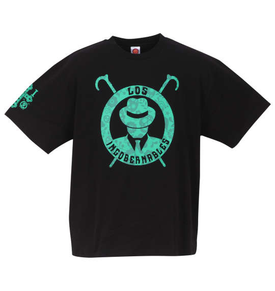 大きいサイズ メンズ 新日本プロレス L I Jカラベラ 半袖 Tシャツ ブラック × グリーン 1278-3690-1 3L 4L 5L 6L 8L